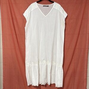 Gudrun Sjõdén White Embroidered V-Neck Dress